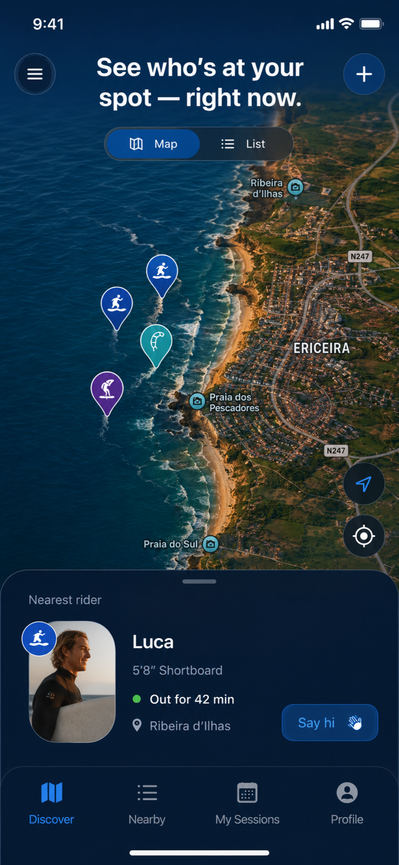 RidersNow — see who's at your spot right now